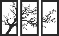 Tree panels wall decor art - For Laser Cut DXF CDR SVG Files - free download