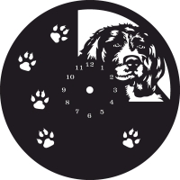 Wall Dog Clock - For Laser Cut DXF CDR SVG Files - free download