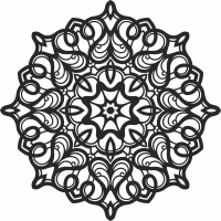 Round mandala Decorative pattern - For Laser Cut DXF CDR SVG Files - free download