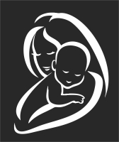 mom hugging baby - For Laser Cut DXF CDR SVG Files - free download