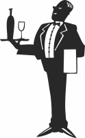 Waiter clipart - For Laser Cut DXF CDR SVG Files - free download
