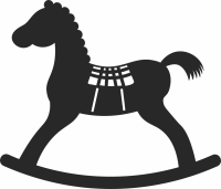 rocking horse toy cliparts - Para archivos DXF CDR SVG cortados con láser - descarga gratuita