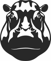 Hippopotamus head wall decor - For Laser Cut DXF CDR SVG Files - free download