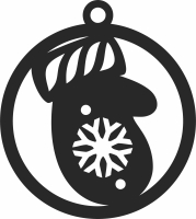 christmas gloves ornament - For Laser Cut DXF CDR SVG Files - free download