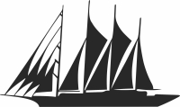 sailboat sailing ship - For Laser Cut DXF CDR SVG Files - free download