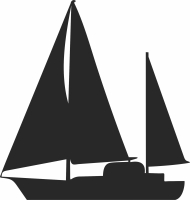 sailboat sailing ship - fichier DXF SVG CDR coupe, prêt à découper pour plasma routeur laser