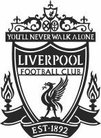 Liverpool fc Football Club premier league logo - fichier DXF SVG CDR coupe, prêt à découper pour plasma routeur laser