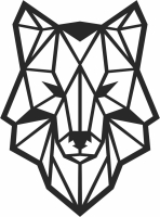 Geometric Polygon wolf - For Laser Cut DXF CDR SVG Files - free download