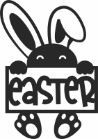 Easter bunny wall sign - For Laser Cut DXF CDR SVG Files - free download