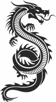 tribal dragon clipart - Para archivos DXF CDR SVG cortados con láser - descarga gratuita