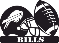 Buffalo Bills NFL helmet LOGO - For Laser Cut DXF CDR SVG Files - free download