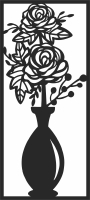 flowers roses vase clipart - For Laser Cut DXF CDR SVG Files - free download
