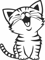 cute cat clipart - For Laser Cut DXF CDR SVG Files - free download