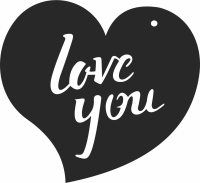 heart love you cliparts - For Laser Cut DXF CDR SVG Files - free download