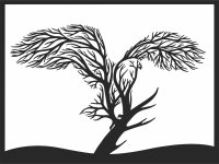 Eagle tree branches clipart - For Laser Cut DXF CDR SVG Files - free download