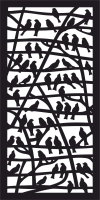 panel birds on tree branches - For Laser Cut DXF CDR SVG Files - free download