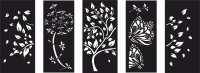 nature scene panels wall decor - For Laser Cut DXF CDR SVG Files - free download