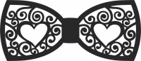 bow tie with hearts - For Laser Cut DXF CDR SVG Files - free download