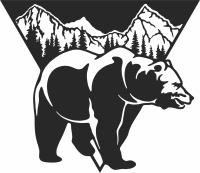 Bear Scene Art Wall Decor - For Laser Cut DXF CDR SVG Files - free download