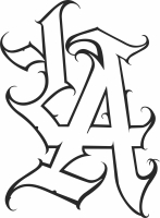 MLB Los Angeles Dodgers LA logo - Para archivos DXF CDR SVG cortados con láser - descarga gratuita