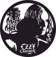Ozzy Osbourne Wall Clock - For Laser Cut DXF CDR SVG Files - free download