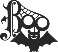 halloween silhouette boo clipart - Para archivos DXF CDR SVG cortados con láser - descarga gratuita
