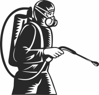 Pest Control Spraying worker - For Laser Cut DXF CDR SVG Files - free download