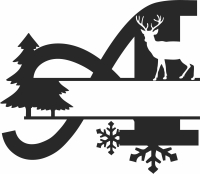 deer wall art christmas decor - For Laser Cut DXF CDR SVG Files - free download