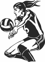 volleyball girl player pass  clipart - Para archivos DXF CDR SVG cortados con láser - descarga gratuita