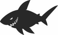 shark silhouette - fichier DXF SVG CDR coupe, prêt à découper pour plasma routeur laser