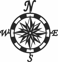 Compass wall sign - For Laser Cut DXF CDR SVG Files - free download