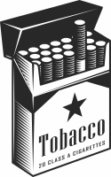 Tobacco cigarette box clipart - For Laser Cut DXF CDR SVG Files - free download