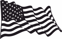 Waving American flag vector art - Para archivos DXF CDR SVG cortados con láser - descarga gratuita