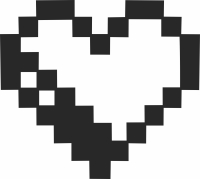 heart pixels - For Laser Cut DXF CDR SVG Files - free download