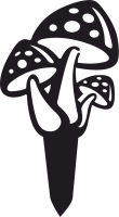 Mushroom Garden Stake - Para archivos DXF CDR SVG cortados con láser - descarga gratuita
