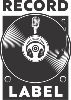 record player logo sign - For Laser Cut DXF CDR SVG Files - free download