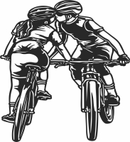 Kissing Bicycle Couple - Para archivos DXF CDR SVG cortados con láser - descarga gratuita