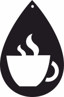Coffee Cup Silhouette ornament sign - Para archivos DXF CDR SVG cortados con láser - descarga gratuita