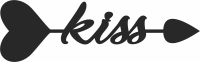 Kiss arrow sign - Para archivos DXF CDR SVG cortados con láser - descarga gratuita