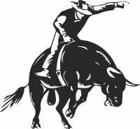 bull riding rodeo clip art - For Laser Cut DXF CDR SVG Files - free download