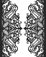Patrón floral decorativo para archivos DXF CDR SVG cortados con láser - descarga gratuita
