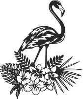 Floral flamingo flower - For Laser Cut DXF CDR SVG Files - free download