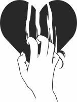 hand scratching heart - For Laser Cut DXF CDR SVG Files - free download
