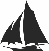 Sailing Boat cliparts - Para archivos DXF CDR SVG cortados con láser - descarga gratuita