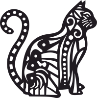 Cat decorative clipart - Para archivos DXF CDR SVG cortados con láser - descarga gratuita