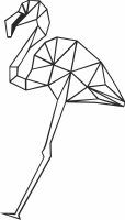 Geometric Polygon flamingo - For Laser Cut DXF CDR SVG Files - free download