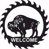 Wild bull Welcome Plaque - For Laser Cut DXF CDR SVG Files - free download