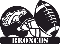 Denver Broncos NFL helmet LOGO - For Laser Cut DXF CDR SVG Files - free download