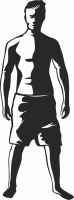 man Wearing Swimshorts silhouette - For Laser Cut DXF CDR SVG Files - free download