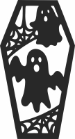 Halloween ghost Coffin clipart - Para archivos DXF CDR SVG cortados con láser - descarga gratuita